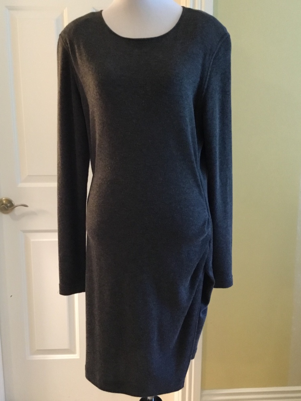 Ungaro Charcoal Gray Long Sleeve Knit Dress